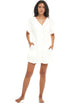 BUTTON FRONT TUNIC W/ SEAM POCKETS - TERRY